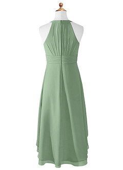 Azazie Linna Junior Matcha A-Line Pleated Chiffon Dress image6