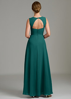 Azazie Gwendolyn Bridesmaid Dresses Peacock A-Line Sweetheart Neckline Chiffon Dress image4