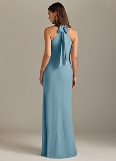 Azazie Doretta Bridesmaid Dresses Moody Blue Mermaid Pleated Chiffon Dress image8
