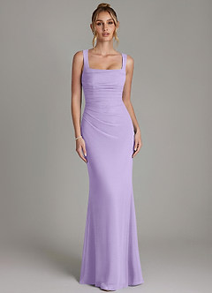 Azazie Agustina Bridesmaid Dresses Lilac Mermaid Corset Chiffon Dress image5