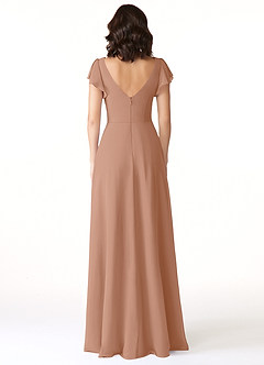 Azazie Omari Bridesmaid Dresses Champagne Rose A-Line Chiffon Dress image2