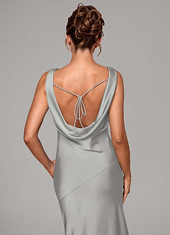 Azazie Rylina 신부 들러리 드레스 인어 스트레치 새틴 바닥 길이 드레스 image7