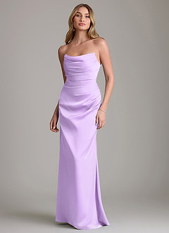 Azazie Lucille Bridesmaid Dresses Lilac Mermaid Strapless Stretch Satin Convertible Dress image1