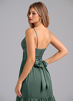 Azazie Nathalia Brautjungfernkleider A-Linie Plissee Stretch-Satin Kleid Seemoos image2