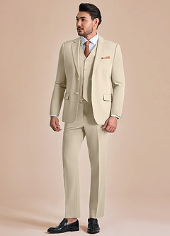 front James Tan Structured Stretch 3-piece suit