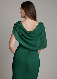 Azazie Hadley Bridesmaid Dresses Emerald Mermaid Pleated Chiffon Dress image7