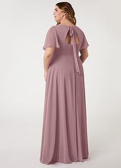 Azazie Kimber Bridesmaid Dresses Dusty Rose A-Line Flounce Sleeve Chiffon Dress image8