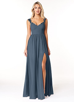 Azazie Cleobella Bridesmaid Dresses Neptune A-Line Sweetheart Lace Chiffon Dress image1