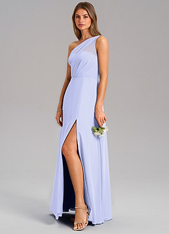 Azazie Phaedra Bridesmaid Dresses Lavender A-Line One Shoulder Chiffon Dress image5