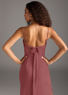 Azazie Mai Bridesmaid Dresses Amethyst Sheath Pleated Mesh Dress image6