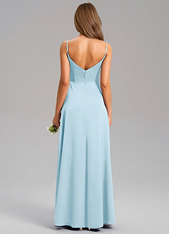 Azazie Talina Bridesmaid Dresses Sky Blue A-Line Stretch Satin Dress image2