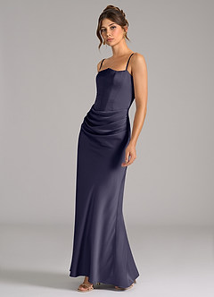 Azazie Debby Vestidos de damas de honor Vestido de Tormenta de Satén Elástico de Corte Sirena Convertible con Sin tirantes image6