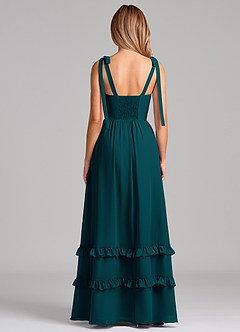 Azazie Anastacia Brautjungfernkleider A-Linie Herzausschnitt Chiffon Kleid Kiefer image2