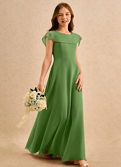 Azazie Kittie Girls Formal Flower Girl Klänningar Klä A-Line i Chiffong image4