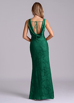 Azazie Rylina Kleider zum Anprobieren zu Hause Meerjungfrau-Linie Blumen-Burnout Kleid Smaragd image2