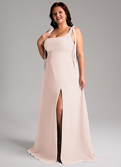Azazie Debra Bridesmaid Dresses Rose Petal A-Line with Pockets Chiffon Convertible Dress image11