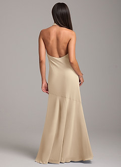 Azazie Lorena Brautjungfernkleider Meerjungfrau-Linie Plissee Chiffon Kleid Champagner image7