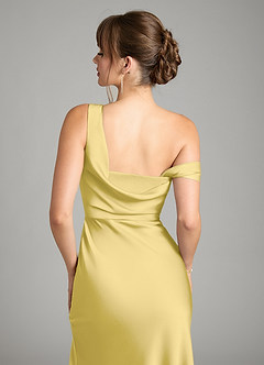 Azazie Madelyn Robes à essayer chez vous Robe Sirène Convertible en Satin extensible Asymétrique Agave image7
