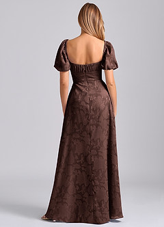 Azazie Mirian Robes de demoiselle d'honneur Robe Trapèze en Blumen-Burnout Encolure en Forme de Cœur Ganache image6