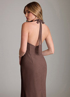 Azazie Valerie Bridesmaid Dresses Ganache Mermaid Pleated Chiffon Dress image6