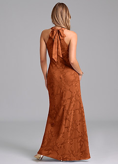 Azazie Doretta Probar vestidos en casa Vestido de Agave de Devorado Floral de Corte Sirena con Plisado image6