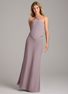 Azazie Keisha Bridesmaid Dresses Dusk Sheath Chiffon Dress image5