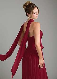 Azazie Tierney Bridesmaid Dresses Burgundy A-Line Strapless Chiffon Convertible Dress image11