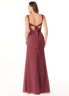 Azazie Audre Bridesmaid Dresses Merlot Mermaid Pleated Chiffon Dress image2