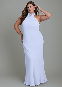 Azazie Velli Abiti da Damigella Abito Sirena in Chiffon Collo alto Ghiaccio image10