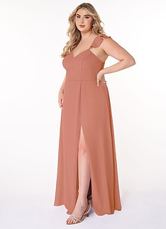 Azazie Everett Bridesmaid Dresses MAI TAI A-Line V-neck Ruched Chiffon Dress image8