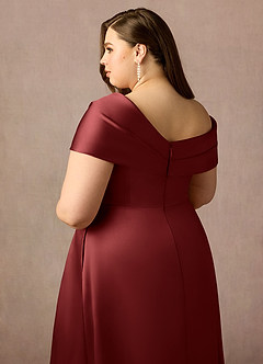 Azazie Marissa Moeder van de bruid jurken A-Lijn Jurk van mikado Geplooid Bourgondië image13