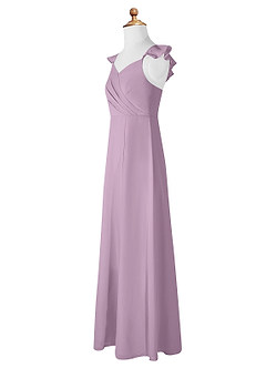 Azazie Amada Junior Wisteria A-Line Ruched Chiffon Dress image7