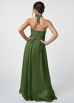 Azazie Hermione Junior Olive A-Line Chiffon Dress image3