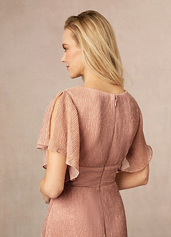 Azazie Kathryn Vestidos para mãe da noiva Vestir Rosa Ouro de Malha Metálica de Linha A image5