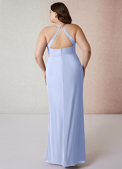 Azazie Becca Bridesmaid Dresses Ice Sheath V-Neck Chiffon Dress image8