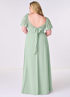 Barbie ♥ Azazie Brautjungfernkleider A-Linie Plissee Chiffon Kleid Agave image8