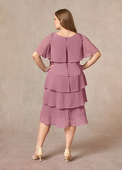 Azazie Rita Mother of the Bride Dresses Vintage Mauve A-Line Scoop Beaded Chiffon Dress image7