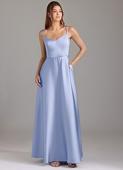 Azazie Marley Bridesmaid Dresses Ice A-Line Off the Shoulder Stretch Satin Convertible Dress image3