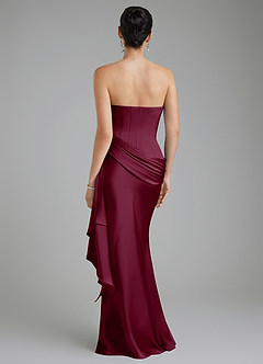 Azazie Draya Bridesmaid Dresses Mulberry Mermaid Strapless Stretch Satin Dress image2