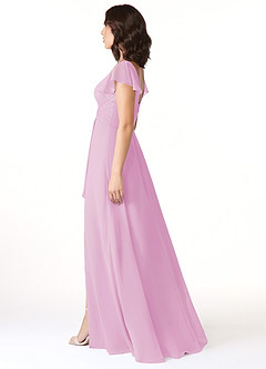 Azazie Omari Bridesmaid Dresses Candy Pink A-Line Chiffon Dress image3
