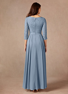 Azazie Lucianna Mother of the Bride Dresses Dusty Blue A-Line Lace Dress image5