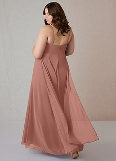 Azazie Emerald Bridesmaid Dresses Cedar Rose A-Line Ruffled Chiffon Dress image8