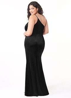 Azazie Kala Bridesmaid Dresses A-Line One Shoulder Velvet Floor-Length Dress image11
