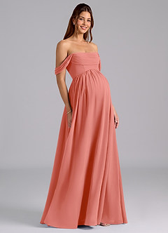 Azazie Saige Abiti da damigella d'onore premaman Abito A-Line Plissettato Chiffon Floor-Length image1