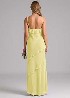 Azazie Nancie Bridesmaid Dresses Lemon Sorbet Mermaid Ruched Chiffon Dress image2
