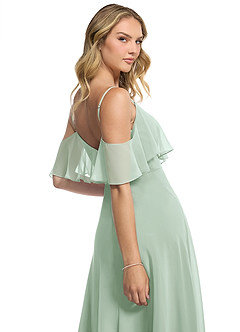 Azazie Jean Bridesmaid Dresses Agave A-Line Chiffon Convertible Dress image7