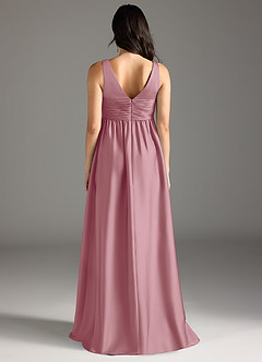 Azazie Yetta Maternity Bridesmaid Dresses A-Line Pleated Stretch Satin Floor-Length Dress image7