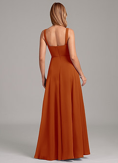 Azazie Shaude Bridesmaid Dresses Paprika A-Line Pleated Chiffon Dress image2