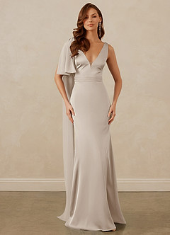 Christian Siriano Bridal for Azazie 1011 Bridesmaid Dresses Frost Mermaid Bow Stretch Satin Dress image1