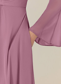 Azazie Teraso Mother of the Bride Dresses Vintage Mauve A-Line Pleated Mesh Dress image8
